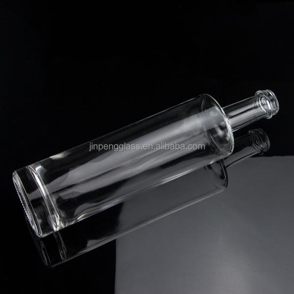 Unique Design 750ml Long Neck Empty Vodka Glass Bottle With Screw Cap Super Flint Glass