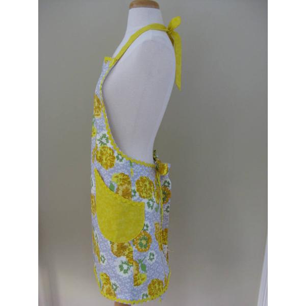 Ladies Apron, Floral Apron, Kitchen Apron, Full Cooking Apron, Gift For Women, Yellow Apron, cooking Apron, Adult Aprons