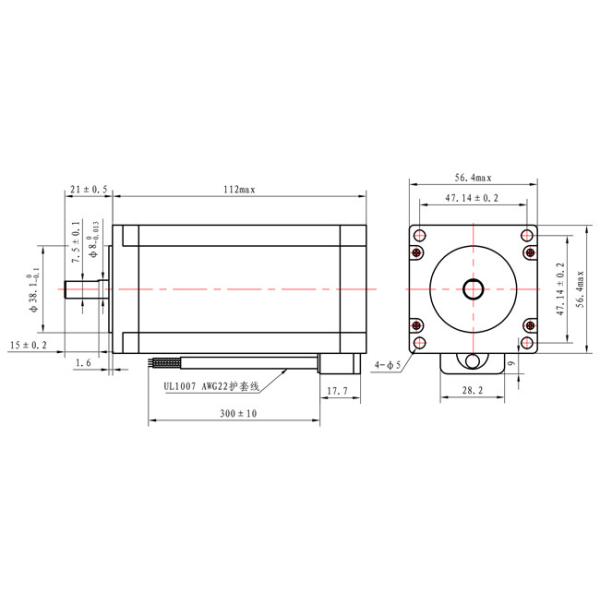 NEMA 23 Two - Phase 1.8° 57 STEPPER MOTOR 112mm Body High Torque 2.8A For CNC Mechanical Arm