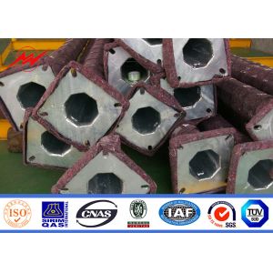 Outdoor Road Lighting Round 9M Steel Tubular Pole With Galvanization