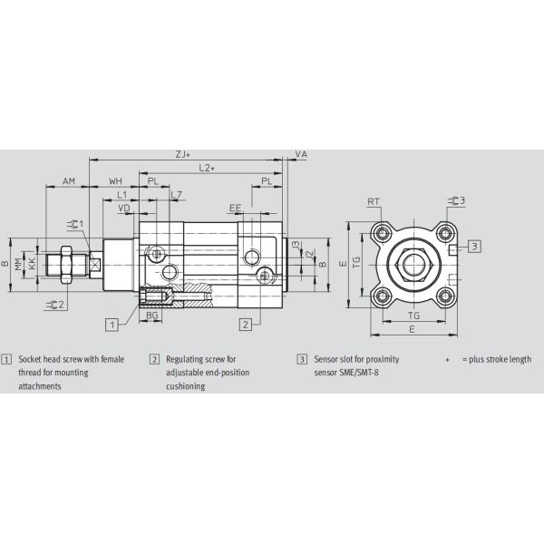ISO15552 TPE-U(PU) ISO 6431 FESTO Lightweight Aluminum pneumatic cylinder 532726 DNCB-32-50-PPV-A 532741 DNCB-40-100-PPV-A 532758 DNCB-50-250-PPV-A