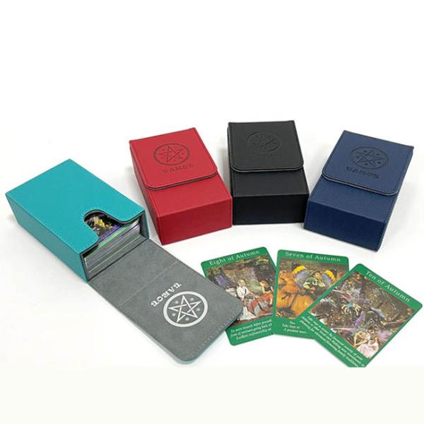 PU Leather Tarot Card Holder Box 80+ Thallo Custom Card deck card box