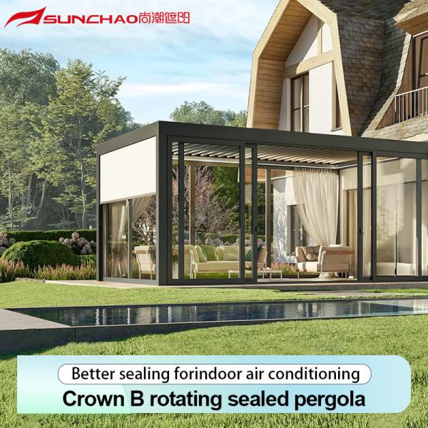 Garden Space Round Rod Aluminum Pergola For Smart Home Integration And Remote