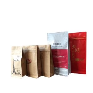 Recyclable aluminum foil zipper pouch coffee packaging bags with valve