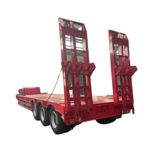 China 1310mm Wheel Base 50-Ton 80-Ton Flatbed Low Bed Trailer with Customizable Configuration on sale