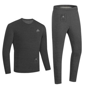 Winter Electric Heated Underwear Set Fleece Thermal Tops Pants Ski Heating Body