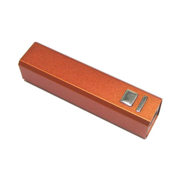 2600mAh Square Slim Metal Power Bank Mix Colors With Customized Logo
