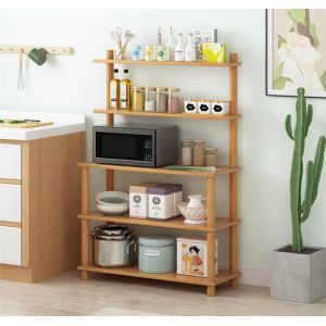 MultiFunctional Wood Kitchen Microwave Rack stand 5 Tier