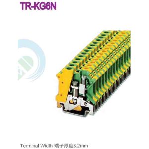 Width 8.2mm Din Rail Terminal Blocks Ground Type AWG 24 - 8 Rail Transportation