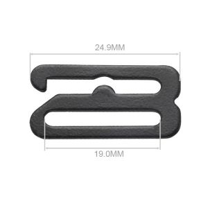 Black Bra Strap Accessory 19mm Metal Bow Tie Buckle
