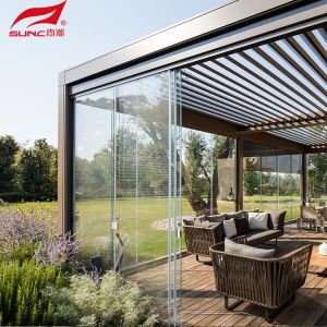 Smart Remote Controlled Aluminum Garden Pergola Waterproof Windproof Gazebo