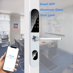 Slim Type FCC Sliding Door Smart Lock Outdoor 50mm Aluminum Alloy