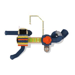 Garden Toys Plastic Kids Playground Slide With Galvanized Post