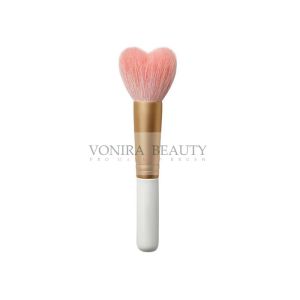 Cute Pink Heart Shape Powder / Blush Makeup Brush With Nature Goat Hair