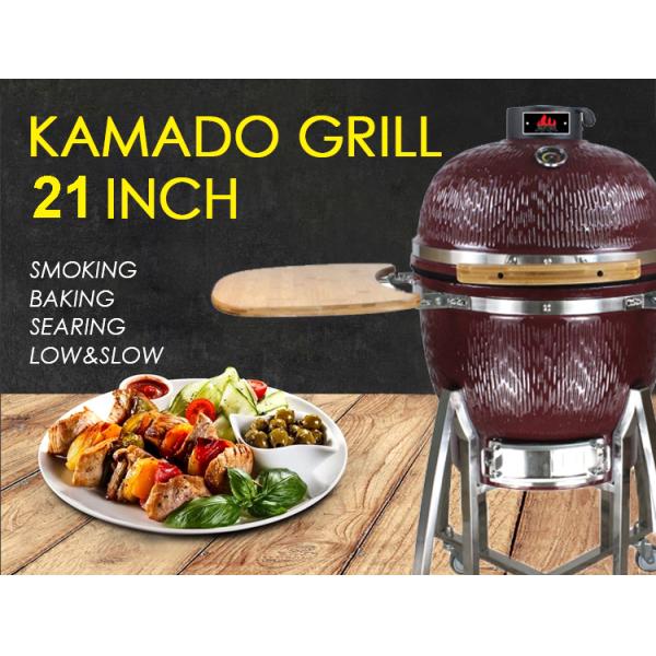 21 Inches KIMSTONE Outdoor Lifestyle Tandoori Kamado Ceramic Charcoal Grill