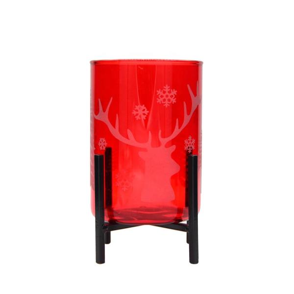Buy Brosilicate Glass Candle Holders With Etched Christmas Pattern at wholesale prices