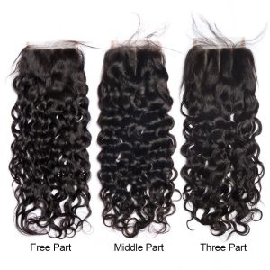 Soft 100 Brazilian Human Hair Extensions / Curly Hair Bundles With Closure