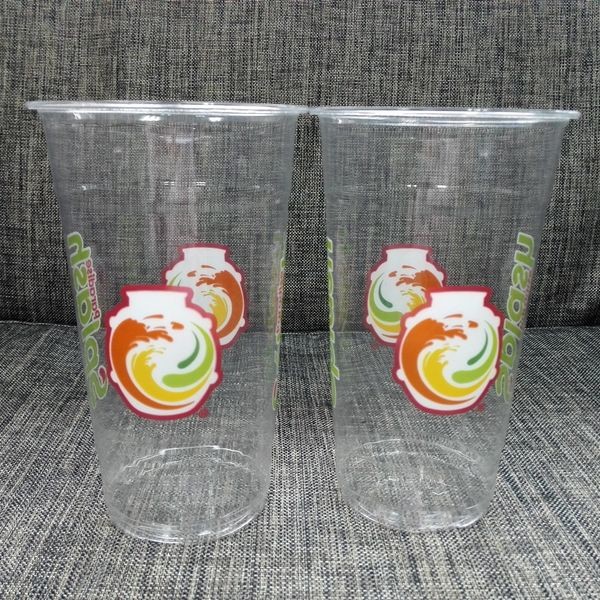 32oz Plastic Disposable Drinking Cup Food Grade Pet Takeaway Cold Drinking With