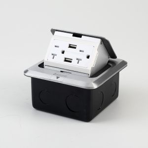 16A 250V Pop up Floor Socket Outlet with US USB Copper 150 Round Rated Current