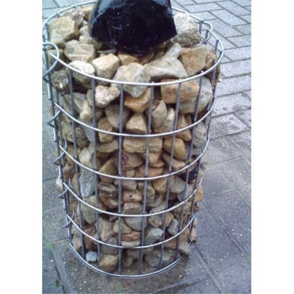 Landscape Gabion Stone Columns / Gabion Stone Cages For Garden Decoration