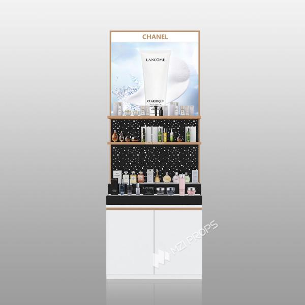 BJiS-B3 40mm Thick Light Box Skincare Display Cabinet with Drawer Storage for