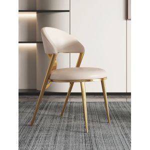 Modern Stainless Steel Luxury Dining Chairs With Fleece OEM ODM