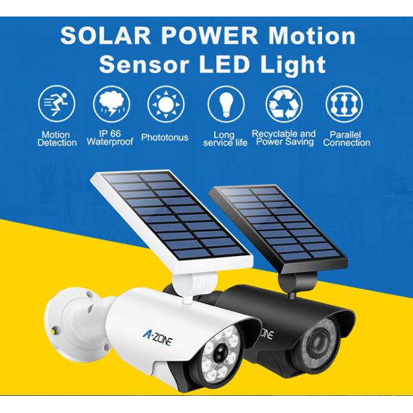 Panel Outdoor Solar Security Lights 800 LM With Night Light Motion Sensor