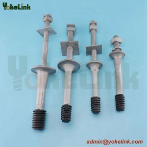 Hot dip galvanized Crossarm Pin/Spindle for insulator for ANSI 55-4 Porcelain