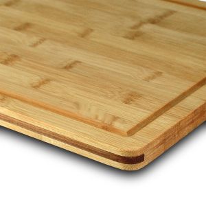 Rectangle 45x30x2cm Bamboo Butcher Block With Groove , Kitchen Bamboo Chopping