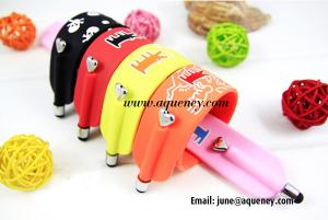 China Wholesale Silicone Bracelet Stylus Pen Wrist, Paipai color Wristband with Stylus Pen on sale