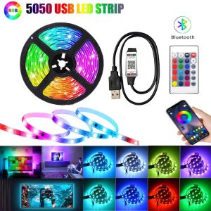 5V RGB SMD 5050 LED Strip Light Set with 3 Keys Remote and 100lm/m Lamp Luminous