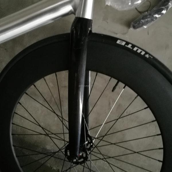 700C CE OEM 7005 Aluminum Alloy Fixed Gear Single Speed Adult 80MM Rim Carbon Fork Track Bike