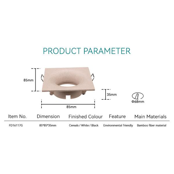 Modern Down Light Housing Square Anti Glare LED Recessed Light Housing