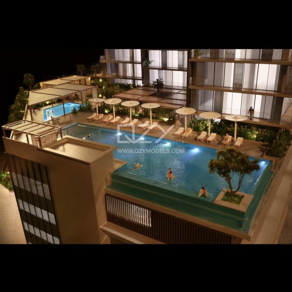 1/100 Abu Dhabi Reem 34 Apartment Model with Handmade,3D Printing, Laser cutting