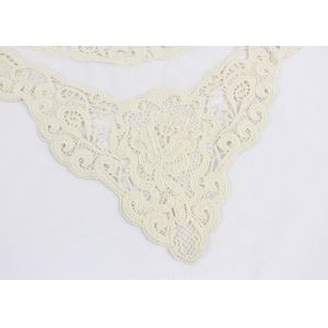 Off White Guipure Floral Rose Lace Neck Collar Applique With Cotton And Nylon