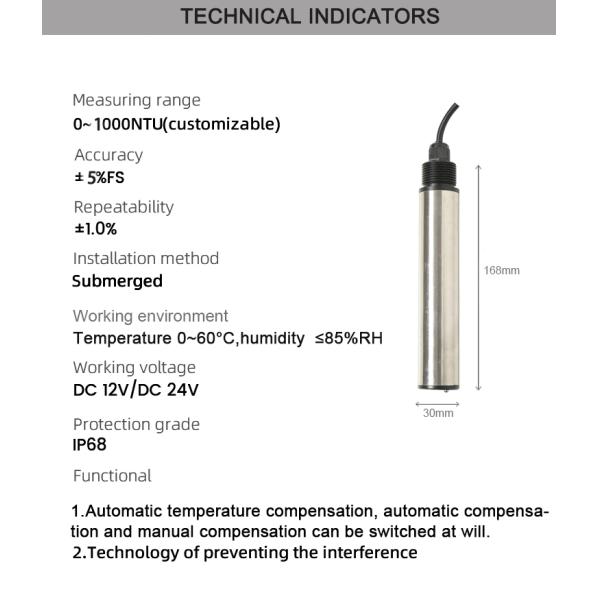 IP68 Protected High Range Digital Turbidity Nephelometric Meter with 30s Response Time