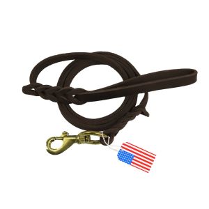 Brown Braided Leather Dog Leash Lead Handmade For Hunting Training Dogs