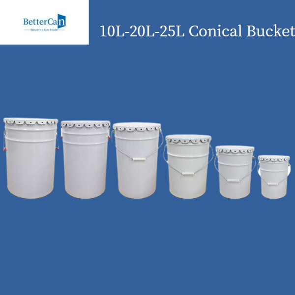 Metal 20L White Bucket 5 Gallon Metal Bucket With Locking Lid