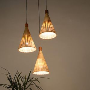 New Chinese Style Bamboo Pendant Lights Traditional Hand-made Bamboo cone lamp