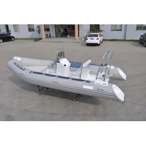 China High Capacity Small Rib Boat Rigid Hull 480 cm PVC Center Console With Cushions on sale