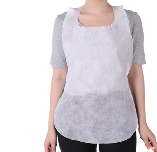 Buy Custom Waterproof Oil-Proof Splash-Proof Apron PP Nonwoven Disposable Apron Bibs For Restaurant at wholesale prices