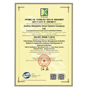 Suzhou MobyData Smart System Co. Ltd. Certifications