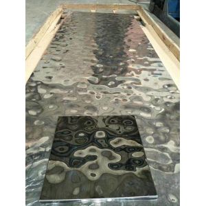 2019 Rimex Double Stone Supplier Water Ripple Pattern 1219*2438 Stainless Steel