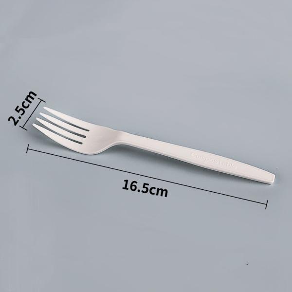 Buy 16.5CM Pla Compostable Bulk Plastic Forks Disposable Cutlery at wholesale prices