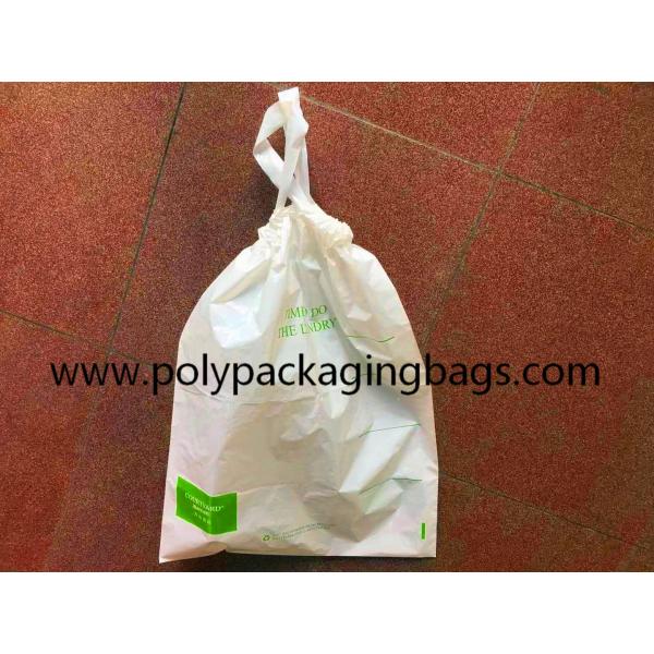 Buy Degradable 18"X19" LDPE Plastic Hotel Laundry Bag With Drawstring at wholesale prices
