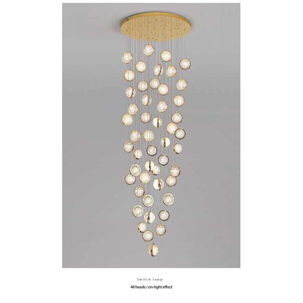 Contemporary Round Crystal Ball Chandelier For Villa Mall Hotel Loft Kitchen Living Room