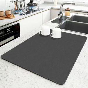 Customized Logo Acceptable Stocked Dish Mat Absorbent Diatomite Kitchen Counter