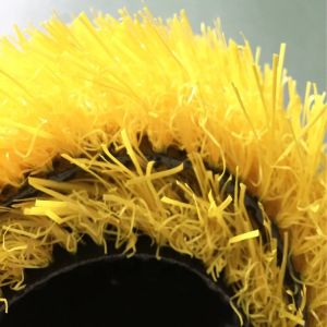 Synthetic Yellow Weaves Artificial Grass For Nursery School Recreational Area
