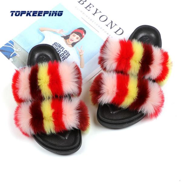 Buy Custom Regular Fit Womens Faux Fur Slide Sandals at wholesale prices