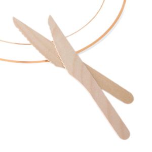 Custom 16cm Disposable Wooden Utensils Biodegradable Cutlery Knives